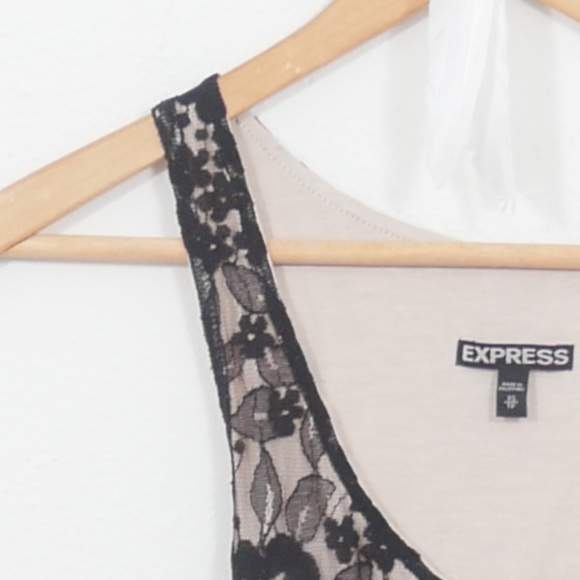 Express black + nude sleeveless lace short dress - Picture 7 of 8